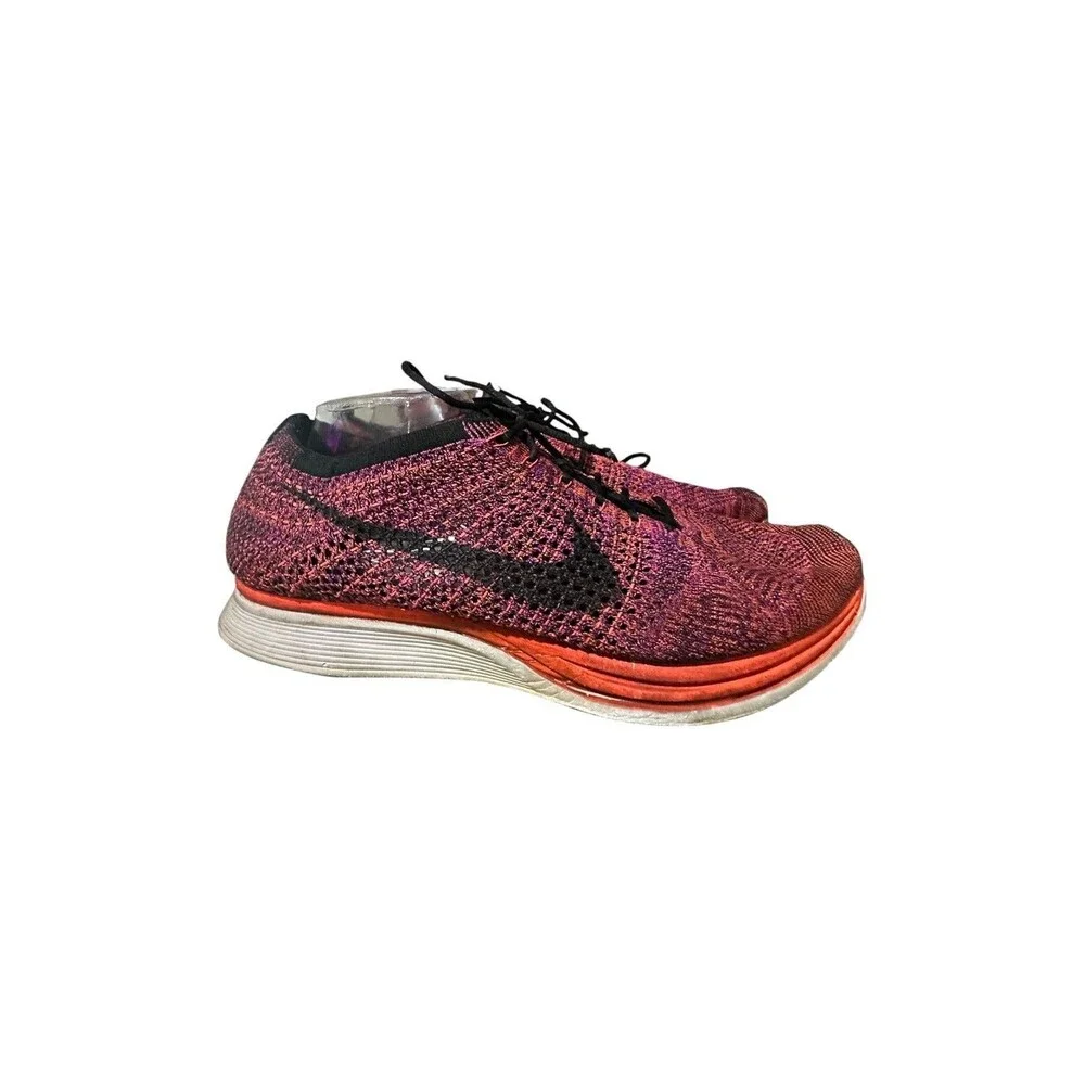 Nike Flyknit Racer Shoes Mens 13 Acai Berry Running Athletic Workout Sneakers